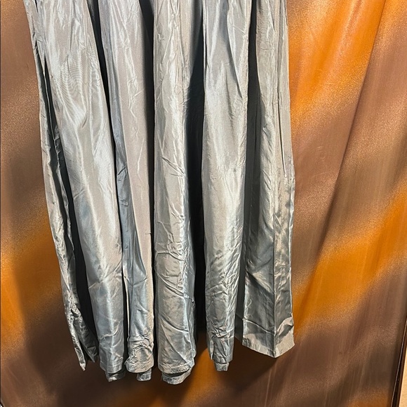 Vintage blue Gray iridescent ribbed satin 50’s Dress recommend dry cleaning F1 - Picture 7 of 8